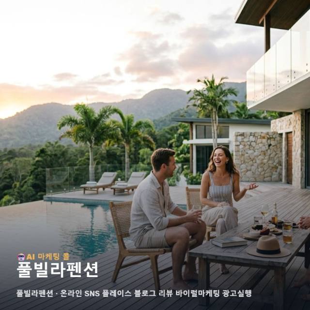 감각적인 휴식 공간을 알리는 풀빌라펜션 온라인 마케팅과 다각도 광고 실행의 실무 관련 이미지 1