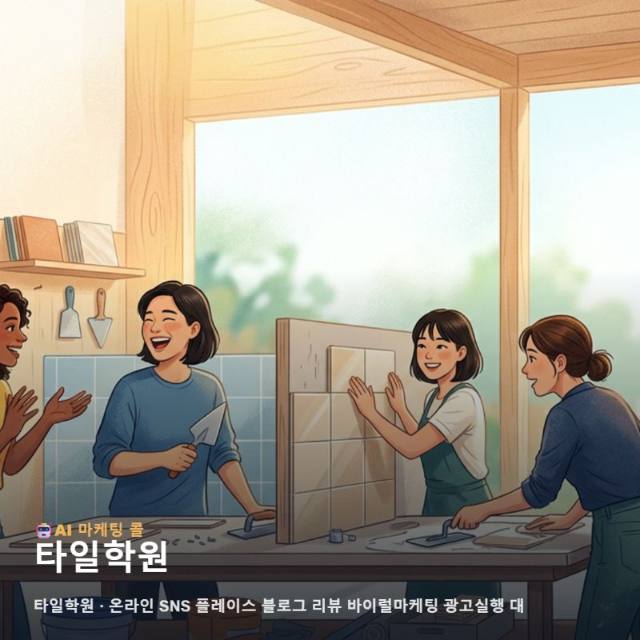 숙련된 기술자의 시작을 돕는 타일학원 온라인 홍보와 신뢰 기반의 종합 마케팅 전략 수립 관련 이미지 1