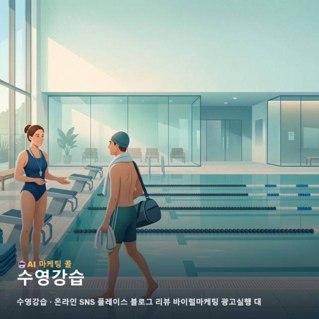 활기찬 수영강습 브랜드 가치를 전달하는 온라인 통합 마케팅과 효율적인 광고 실행 방안 관련 이미지 1